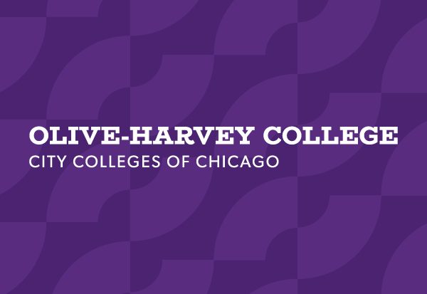 Olive-Harvey College Logo with a purple background