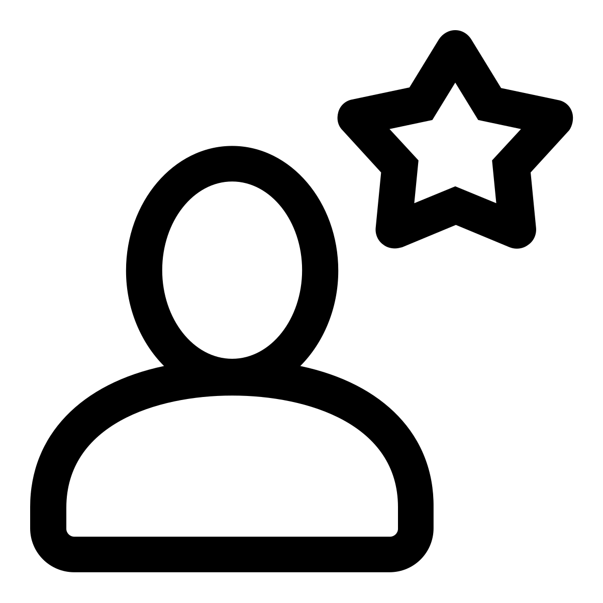 Icon of a person next to a star