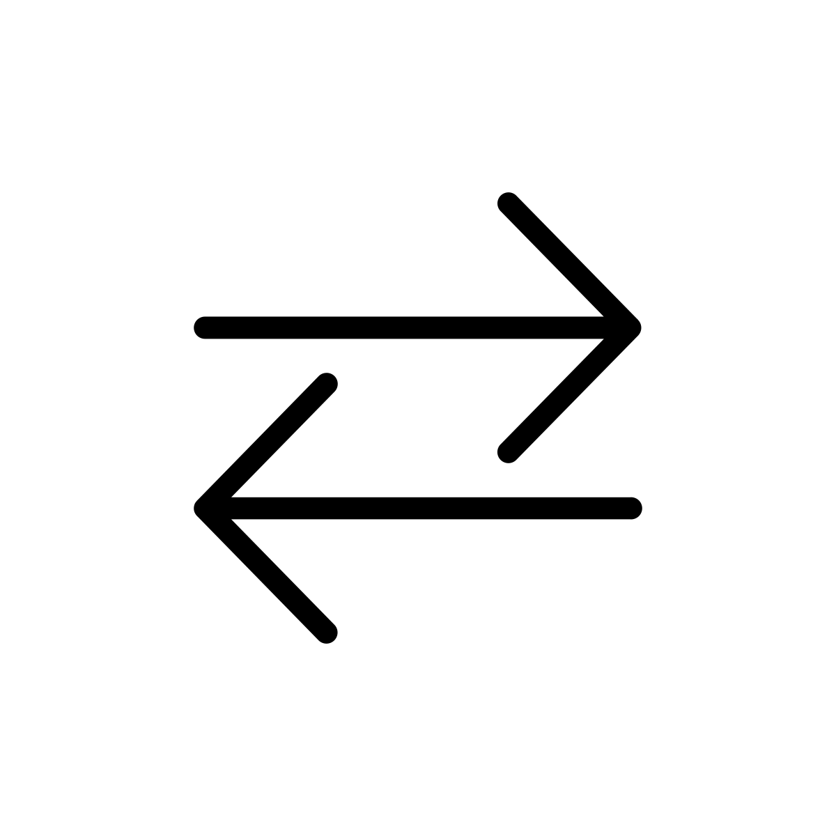 Two arrows pointing in opposite directions