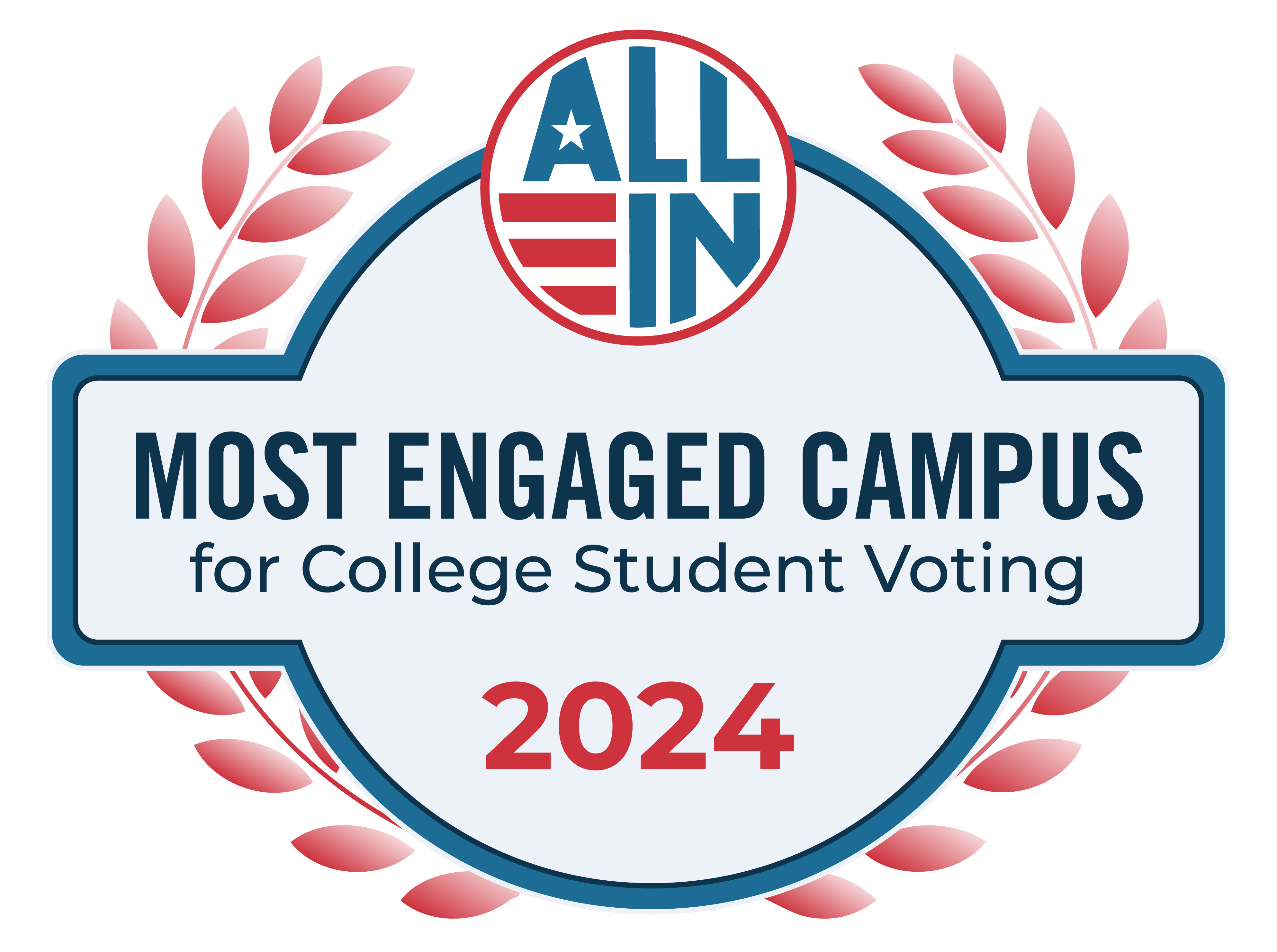 ALL IN Most Engaged Campus for College Student Voting 2024 Seal